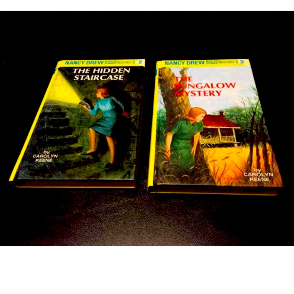 Nancy Drew Hard Cover Book Pair - Staircase/Bungalow